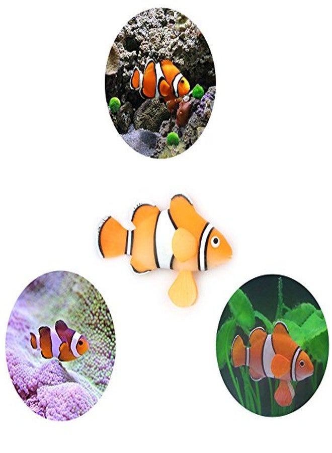 LDEXIN 2 Pack Silicone Artificial Aquarium Floating Clownfish Decoration Fish Tank Decor Underwater Saltwater Fake Fish Glowing Ornament - Image 5